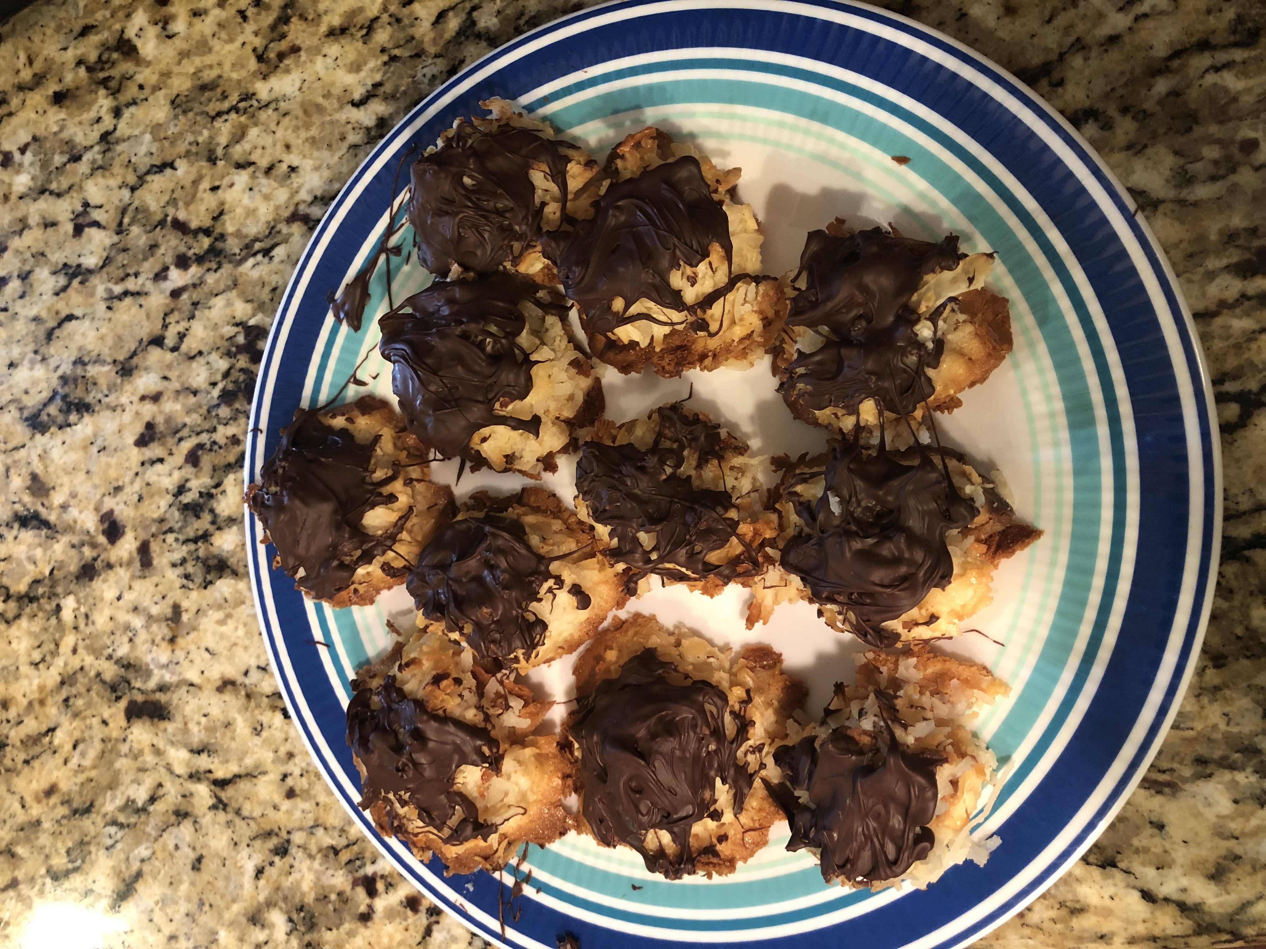 chocolate dipped coconut macaroons