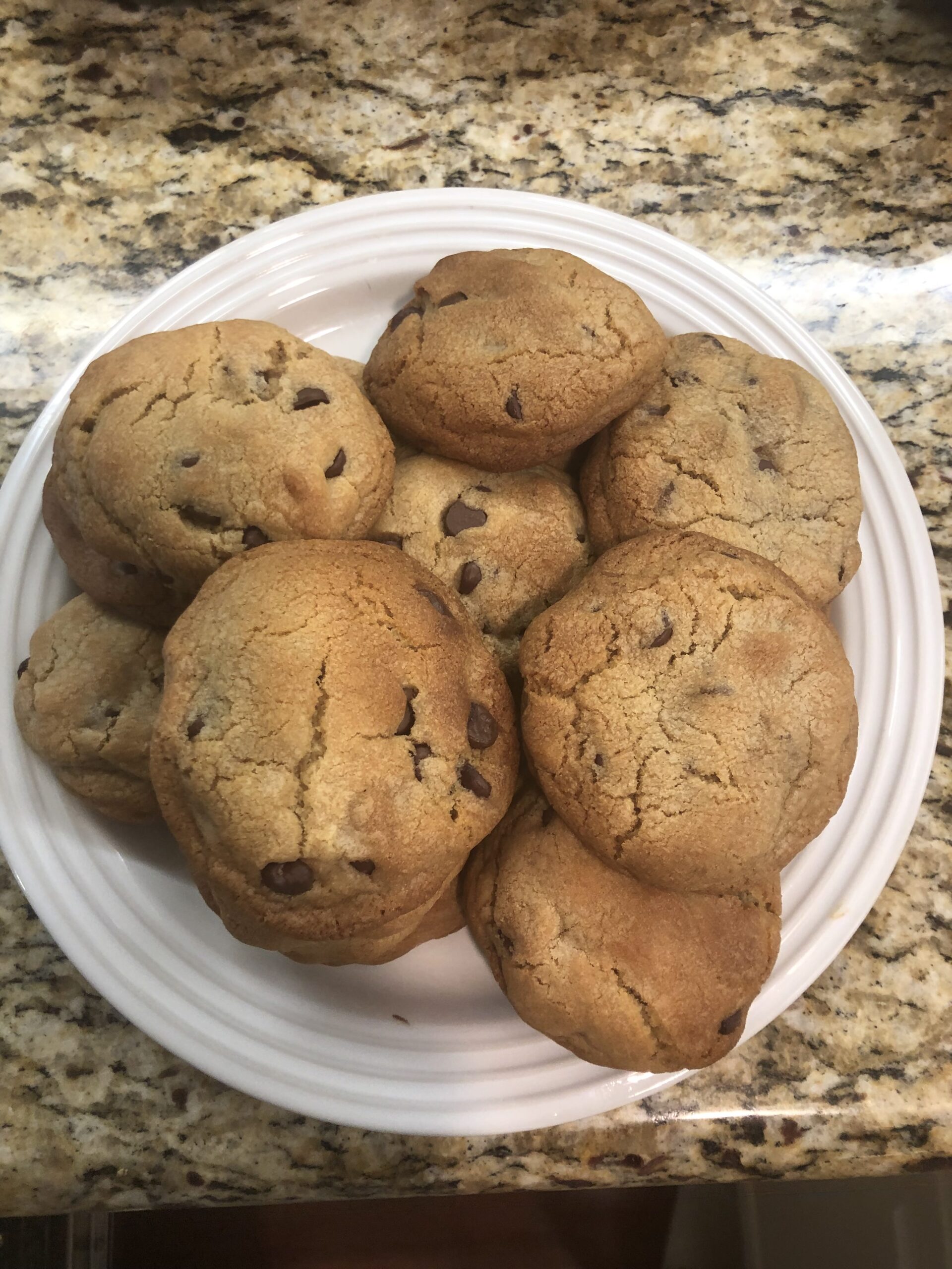 chocolate chip cookies on a plate