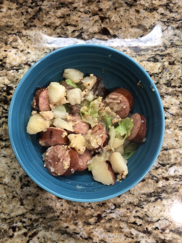 sausage, cabbage, and potato stew