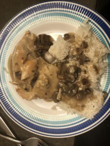 mushroom chicken with rice